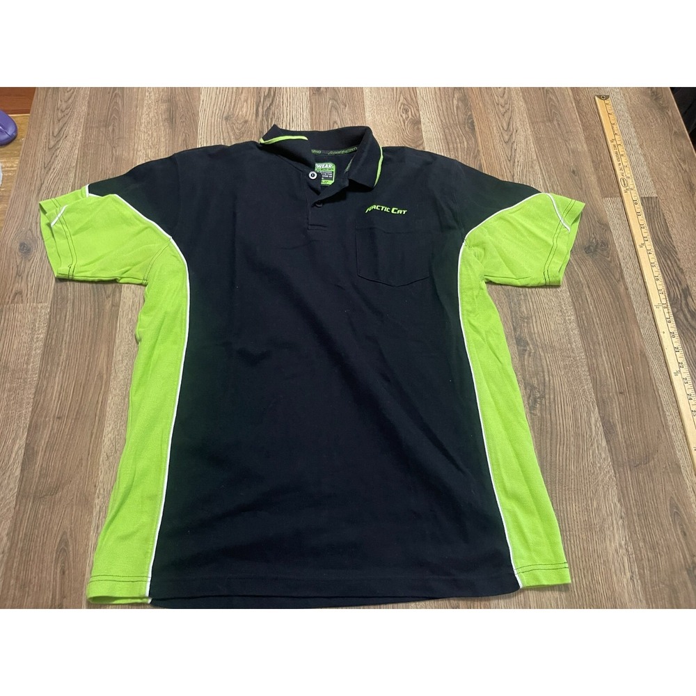 ArcticWear by Arcti cat Shirt, Men's Size XL, Black Green, Polo Short Sleeve